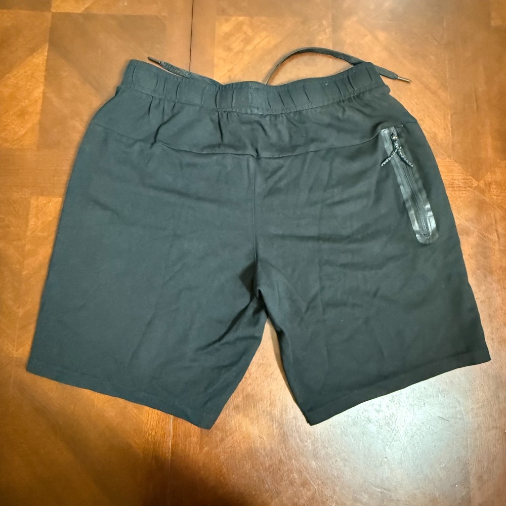 Members Mark Luxe Mens M Black Drawstring Lounge‎ Short Zip Pocket Comfort